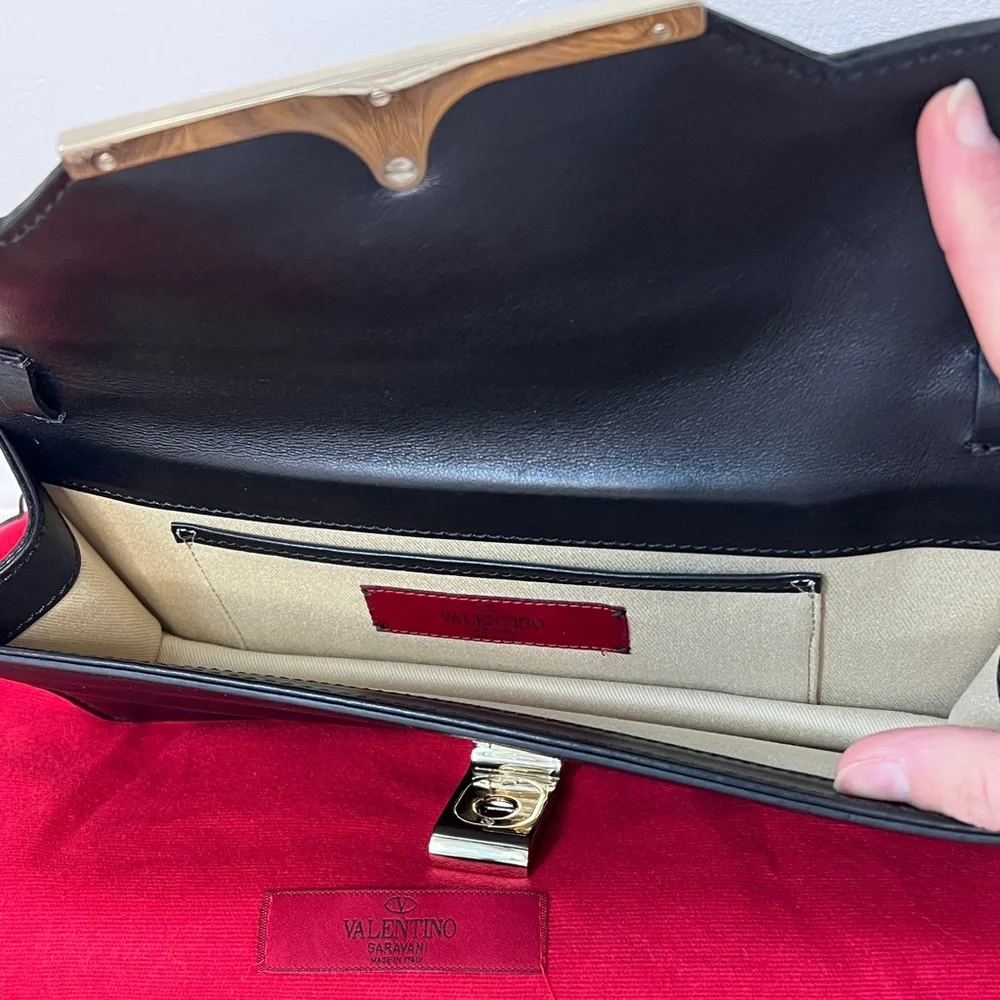Valentino Garavani Colorblock Leather Shoulder Bag / Clutch w/ Box Dust Bag Tags